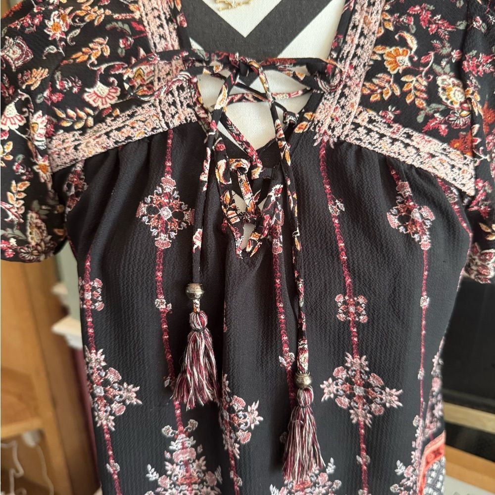Super cute bohemian Knox Rose size small tunic top - Picture 3 of 5